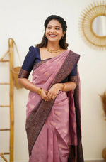 Thumbnail for DEIANA'S Beautiful Golden Jari with New Design Soft Lichi Silk Saree - Pink - Distacart