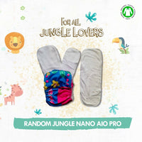 Thumbnail for Kindermum Nano Pro Aio Cloth Diaper ( With 2 Organic Inserts And Power Booster)-Random Jungle For Kids - Distacart