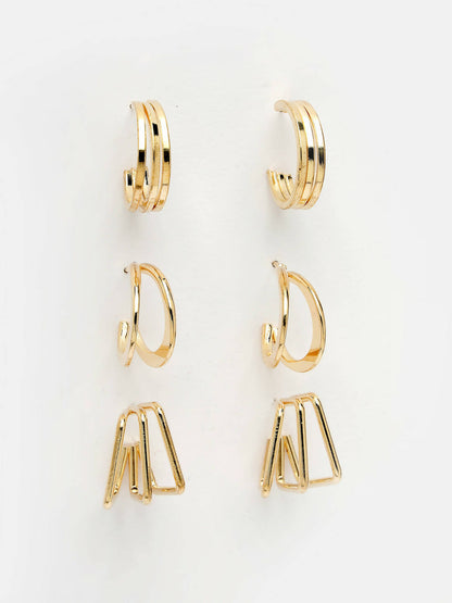 NVR Women Gold-Toned Circular Hoop Earrings - Distacart