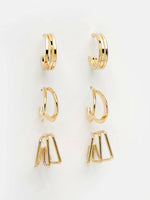 Thumbnail for NVR Women Gold-Toned Circular Hoop Earrings - Distacart