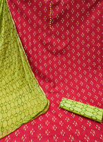 Thumbnail for Red Cotton Printed Unstitched Dress Material - Amara - Distacart