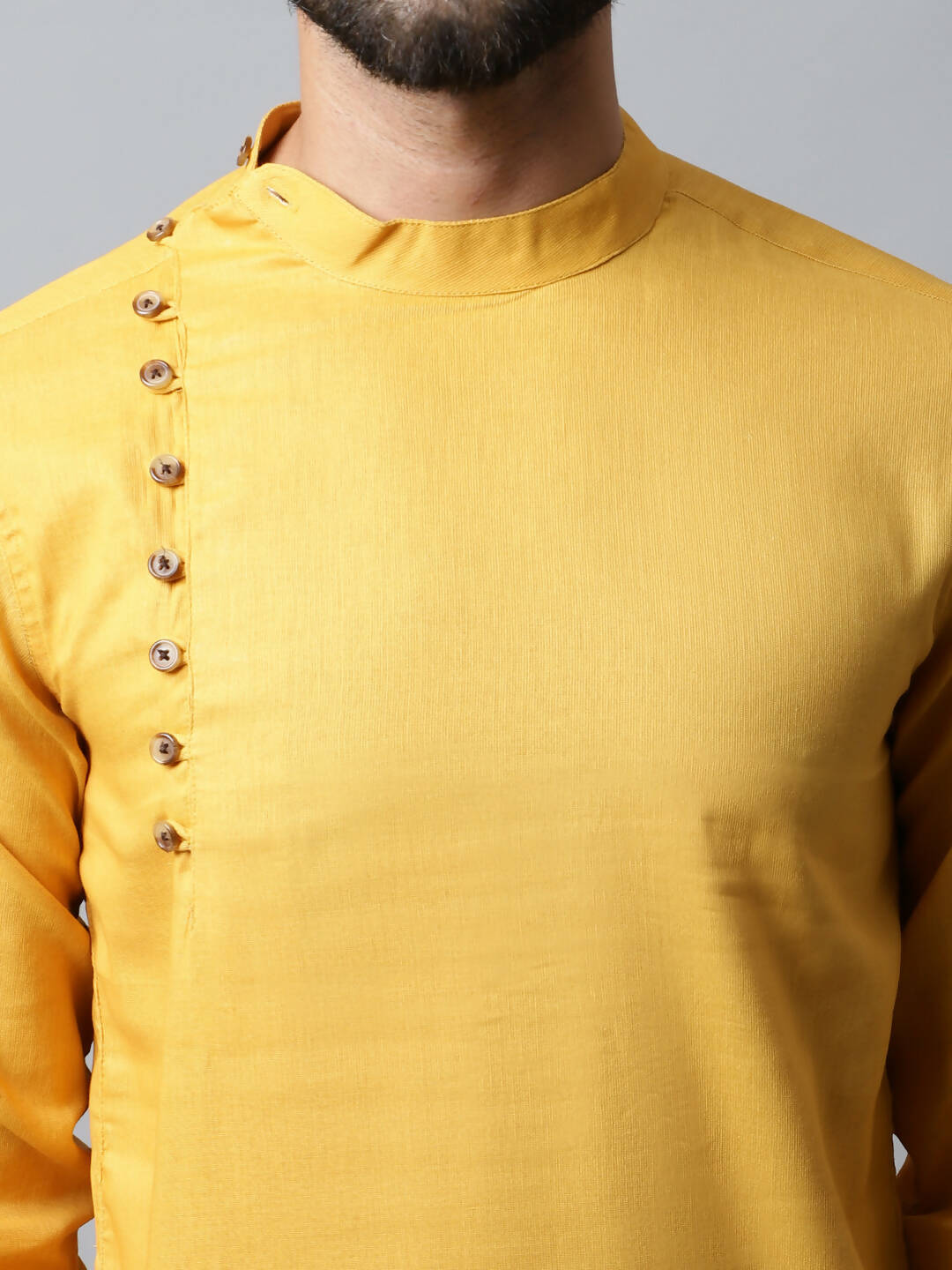 Even Apparels Yellow Color Pure Cotton Men's Kurta With Side Placket (MMS1130) - Distacart