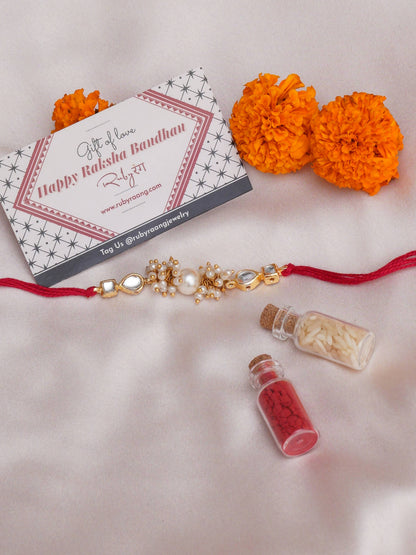 Designer kundan Rakhi - Ruby Raang - Distacart