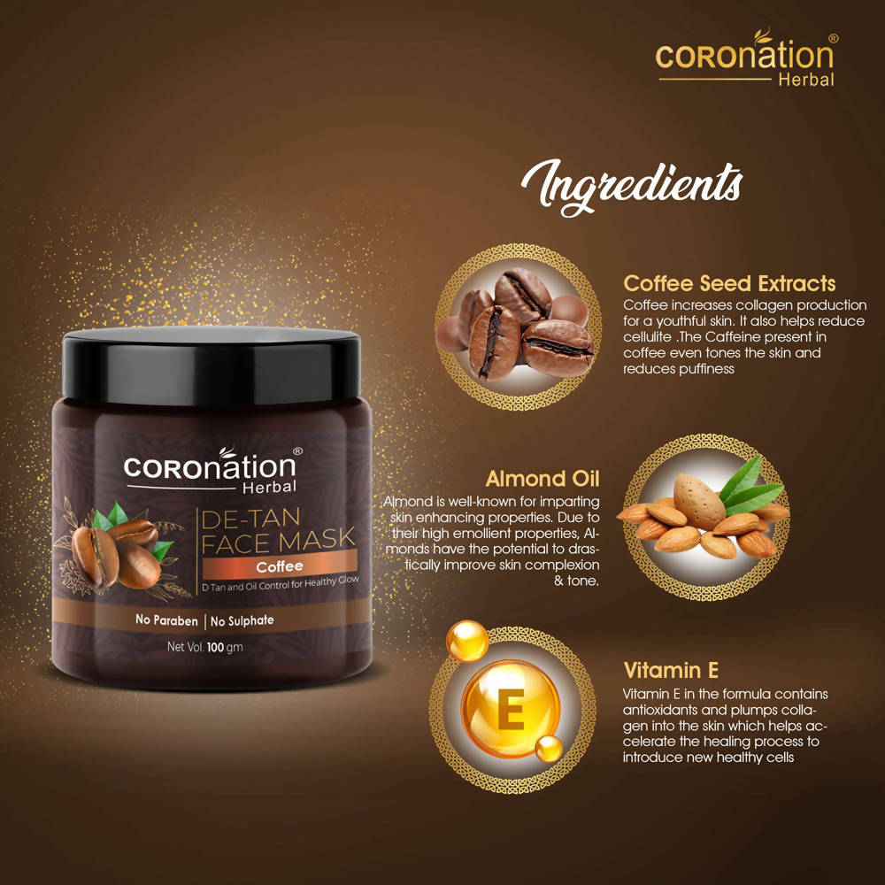 Coronation Herbal Coffee De-Tan Face Mask - Distacart