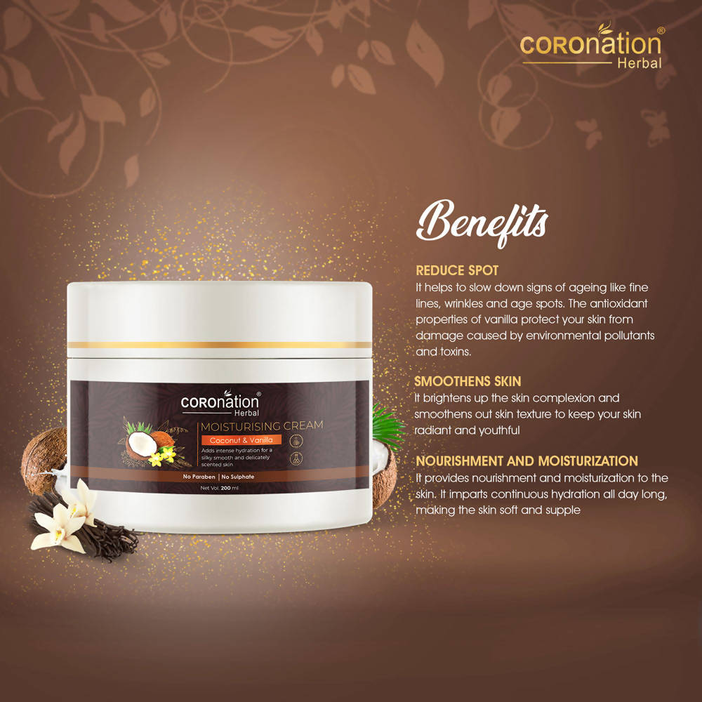 Coronation Herbal Coconut and Vanilla Moisturizing Cream - Distacart
