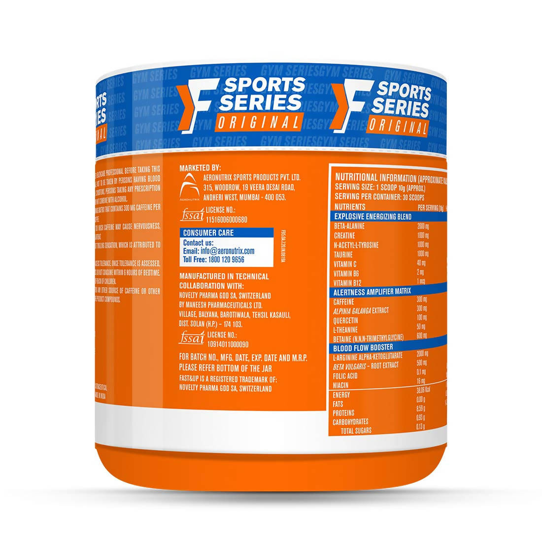 Fast&Up Pre-Workout Supplement - Distacart