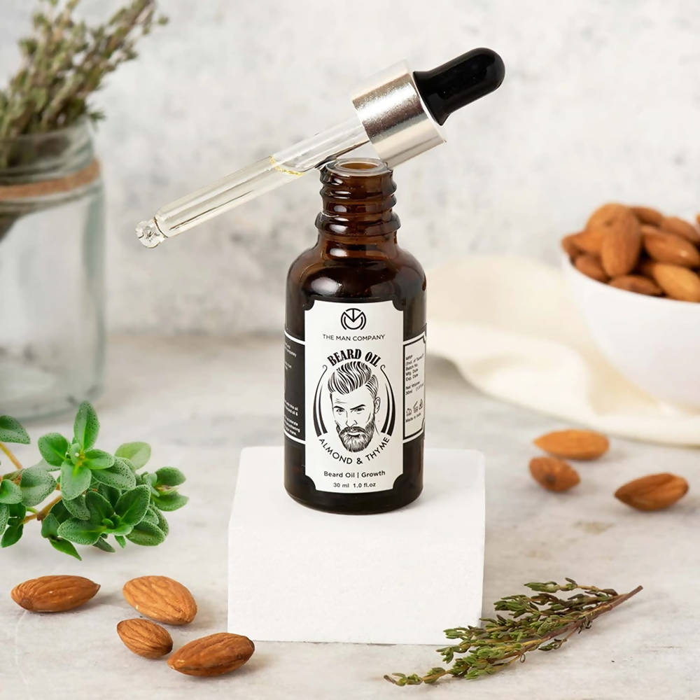 The Man Company Beard Growth Oil With Almond & Thyme - Distacart