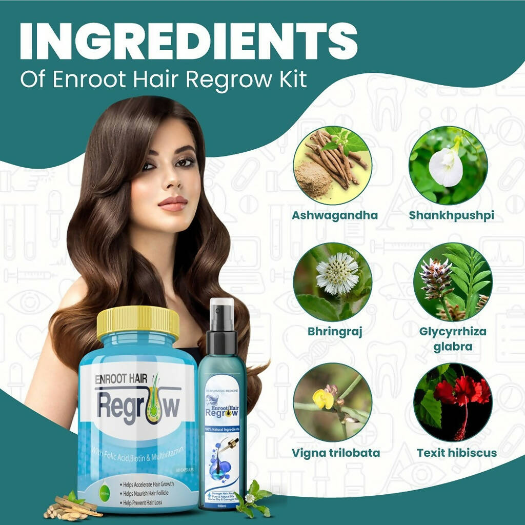 Divya Shree Enroot Hair Regrow Capsule & Oil Nourish & Cleanse Hair Kit - Distacart