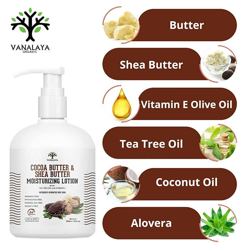 Vanalaya Cocoa Butter & Shea Butter Moisturizing Lotion - Distacart