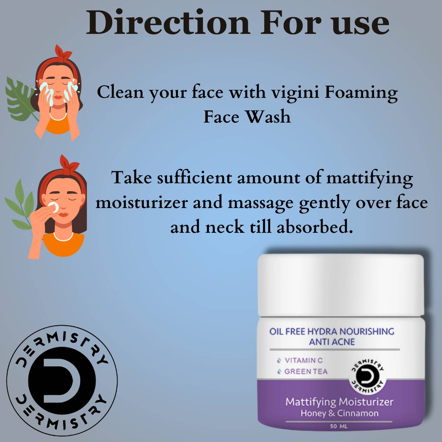 Dermistry Mattifying Moisturizer & Anti Acne Foaming Face Wash - Distacart