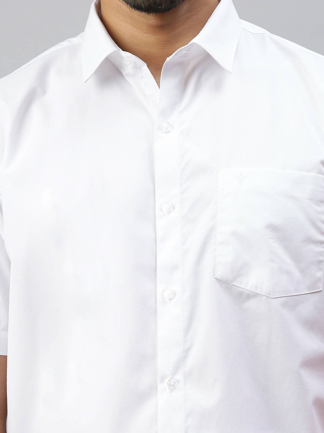 Ramraj Cotton Mens Half Sleeve Formal Poly Cotton White Shirt - Distacart