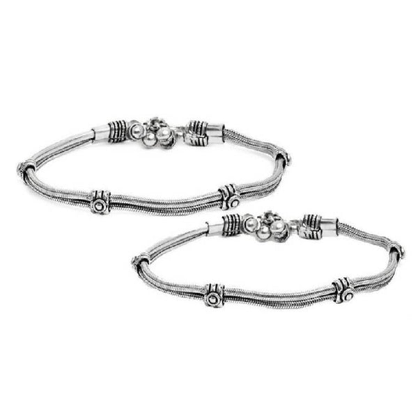 Mominos Fashion Traditional German Silver Anklets
