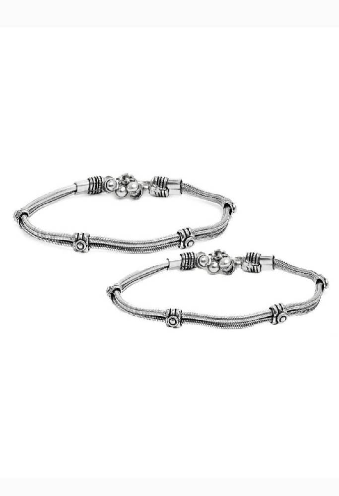 Mominos Fashion Traditional German Silver Anklets