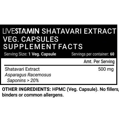 Livestamin Shatavari Extract Capsules - Distacart