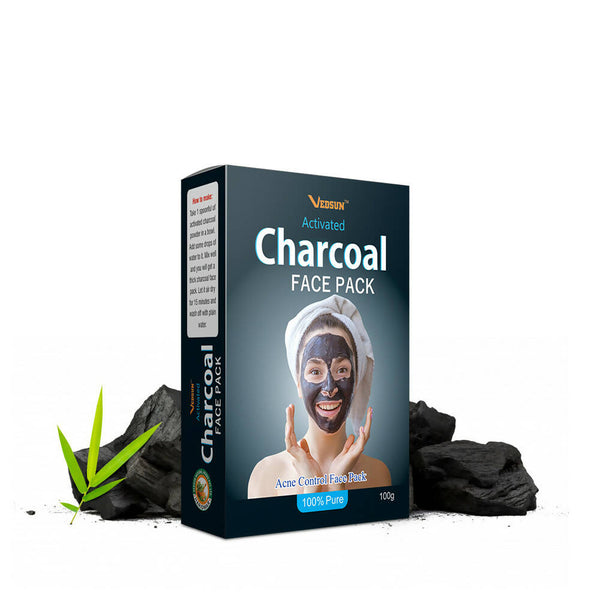 Vedsun Naturals Charcoal Face Pack Powder - Distacart