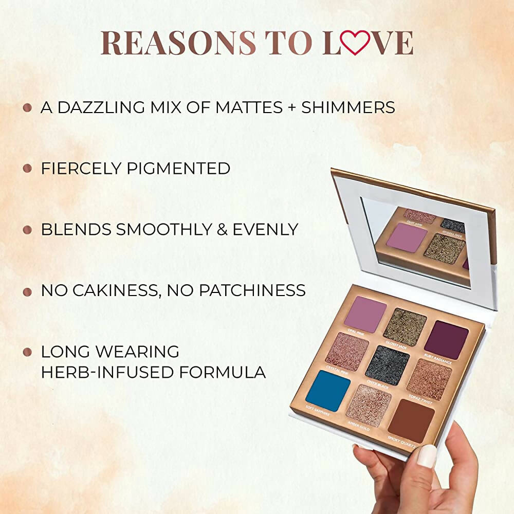 Just Herbs Eyeshadow Palette 9 in 1 Long Lasting Blendable Eye Makeup Palette (Sunshine - Day Palette) - Distacart