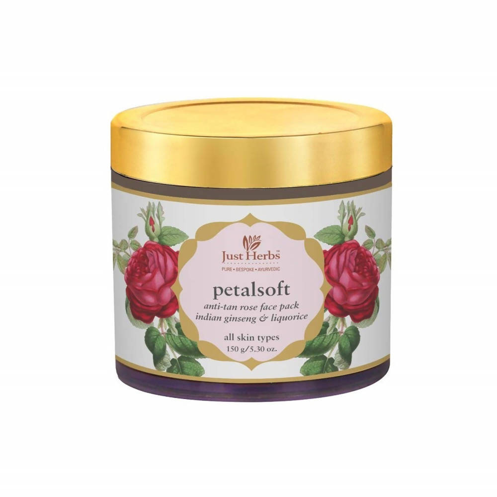 Just Herbs Petalsoft Anti-Tan Rose Face Pack - Distacart