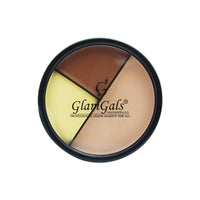 Thumbnail for Glamgals Hollywood-U.S.A Waterproof Matte Finish Trio Concealer Palette (3 Shades) - Distacart