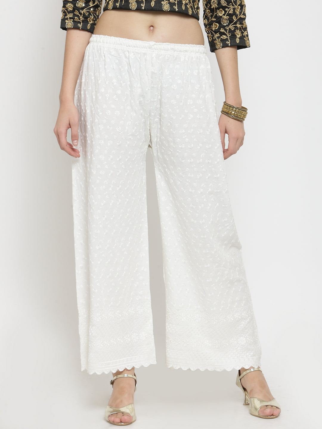 Buy Lyra Women's Off White solid Palazzo Online at Best Prices in India -  JioMart.