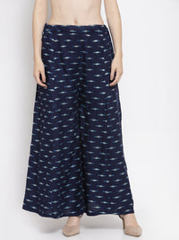 Thumbnail for Wahe-NOOR Women's Navy Blue Flared Rayon Sharara - Distacart