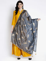 Thumbnail for Wahe-NOOR Women's Grey Printed Poly Silk Dupatta - Distacart