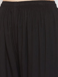 Thumbnail for Wahe-NOOR Women's Black Embellished Rayon Palazzo - Distacart