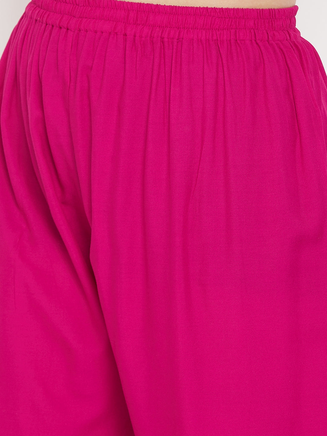 Wahe-NOOR Women's Magenta Hem Design Straight Palazzo - Distacart