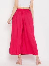 Thumbnail for Wahe-NOOR Women's Magenta Flared Solid Sharara - Distacart