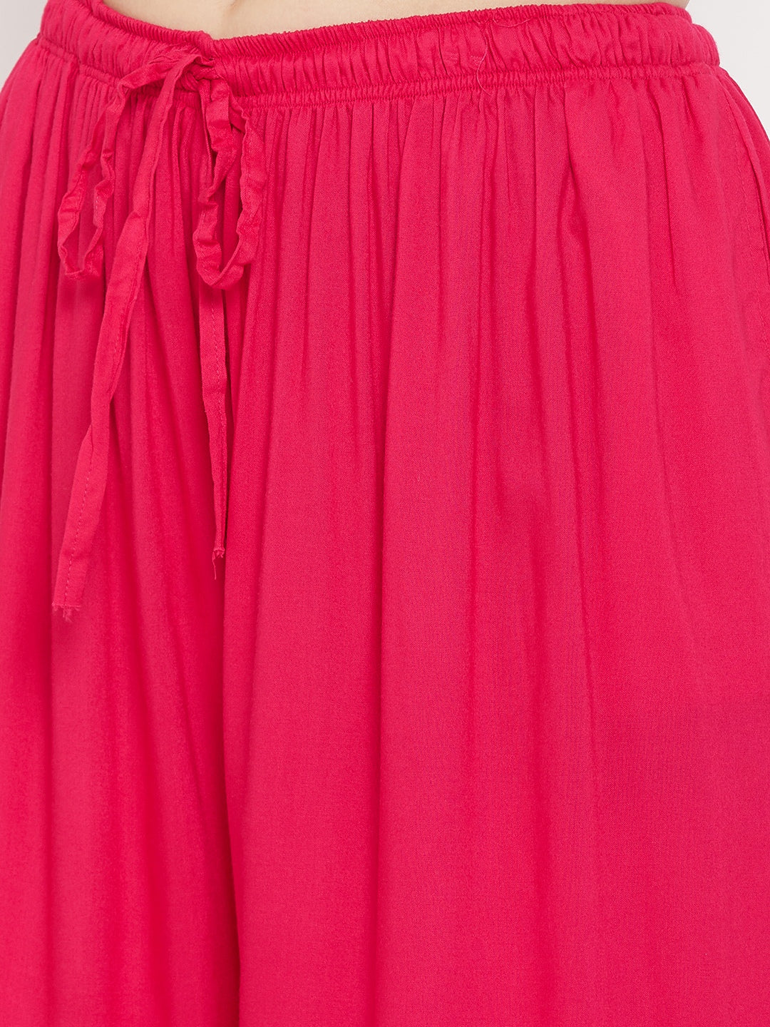 Wahe-NOOR Women's Magenta Flared Solid Sharara - Distacart