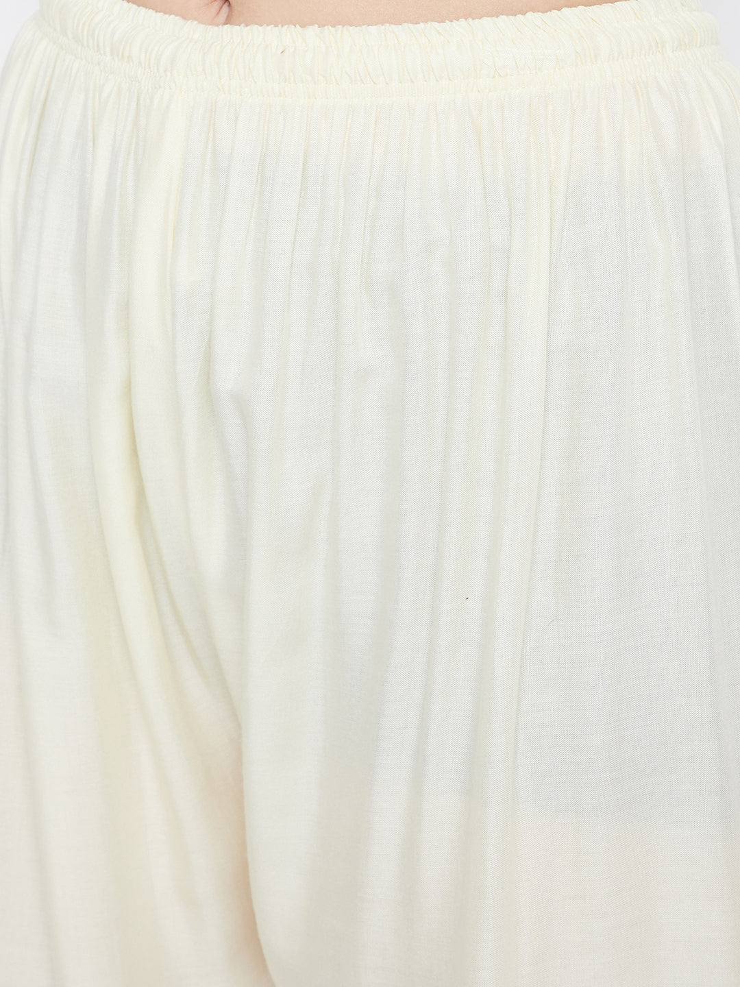 Wahe-NOOR Women's Cream Straight Hem Design Palazzo - Distacart