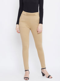 Thumbnail for Wahe-NOOR Women's Fawn Solid Jeggings - Distacart