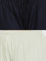 Thumbnail for Wahe-NOOR Women's Solid Black & Pista Green Rayon Palazzo (Set Of 2) - Distacart