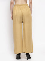 Thumbnail for Wahe-NOOR Women's Solid Fawn & Pista Green Rayon Palazzo (Set Of 2) - Distacart