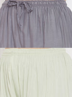 Thumbnail for Wahe-NOOR Women's Solid Grey & Pista Green Rayon Palazzo (Set Of 2) - Distacart
