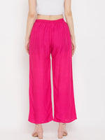 Thumbnail for Wahe-NOOR Women's Solid Magenta & Pista Green Rayon Palazzo (Set Of 2) - Distacart