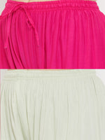 Thumbnail for Wahe-NOOR Women's Solid Magenta & Pista Green Rayon Palazzo (Set Of 2) - Distacart