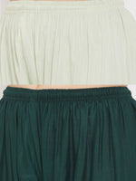 Thumbnail for Wahe-NOOR Women's Solid Pista Green & Bottle Green Rayon Palazzo (Set Of 2) - Distacart