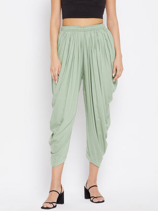 Wahe-NOOR Women's Pista Green Rayon Dhoti Salwar - Distacart