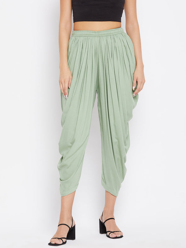 Wahe-NOOR Women's Pista Green Rayon Dhoti Salwar - Distacart