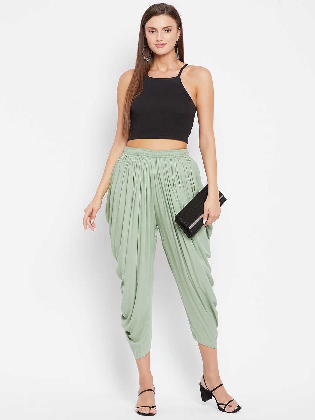 Wahe-NOOR Women's Pista Green Rayon Dhoti Salwar - Distacart