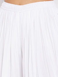 Thumbnail for Wahe-NOOR Women's White Rayon Dhoti Salwar - Distacart