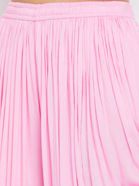 Thumbnail for Wahe-NOOR Women's Pink Rayon Dhoti Salwar - Distacart