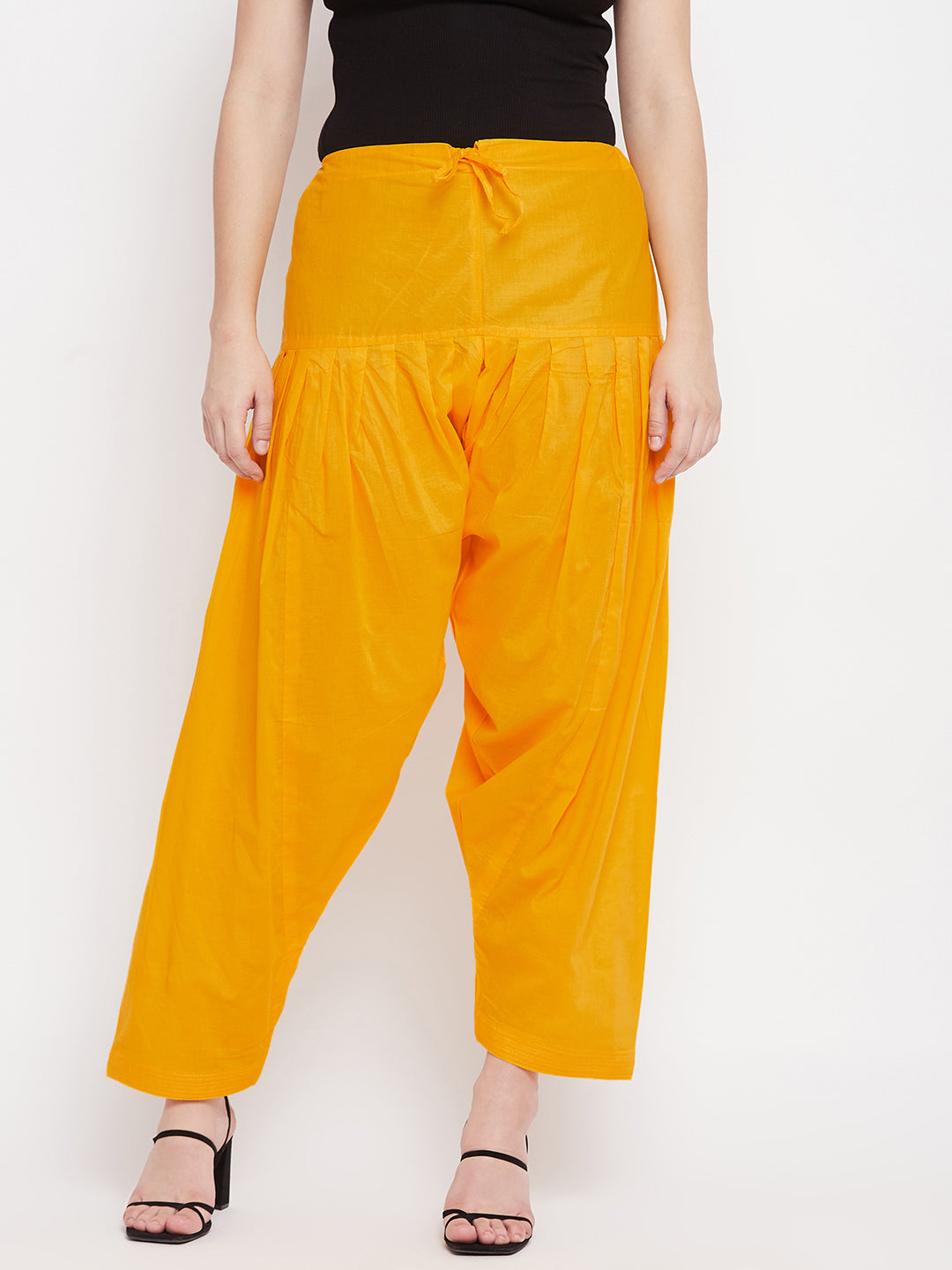 Wahe-NOOR Women's Yellow Solid Pure Cotton Salwar - Distacart