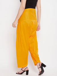 Thumbnail for Wahe-NOOR Women's Yellow Solid Pure Cotton Salwar - Distacart