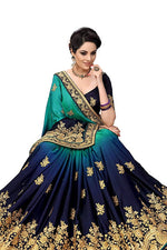 Thumbnail for Sarvadarshi Fashion Women's Blue Barfi Silk Heavy lace Embroidery work Saree With blouse piece