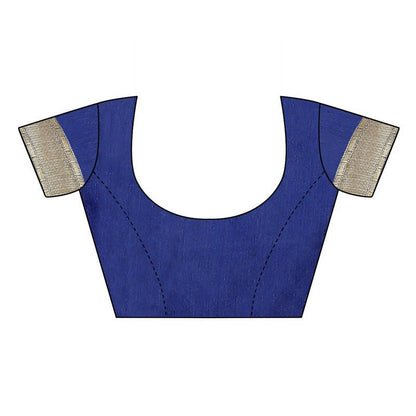 Vamika Banarasi Jacquard Weaving Blue Saree (Siri Blue) Blouse
