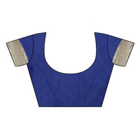 Thumbnail for Vamika Banarasi Jacquard Weaving Blue Saree (Siri Blue) Blouse