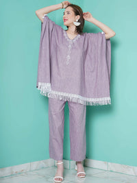 Thumbnail for Women Republic Purple Cotton Kafttan With Palazzo - Distacart