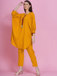 Thumbnail for Women Republic Yellow Rayon Boxed Kurta With Pants - Distacart