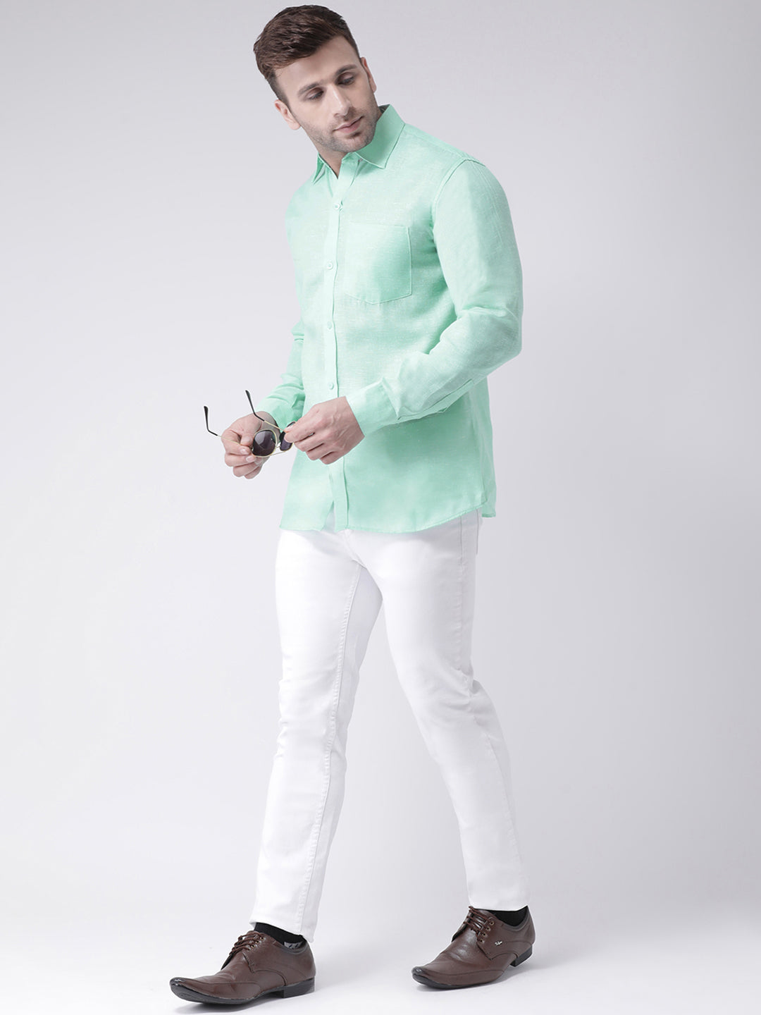 RIAG Green Men's Full Sleeves Shirt - Distacart